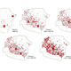 Densities of people per hectare in the Greater Angkor Region over time.